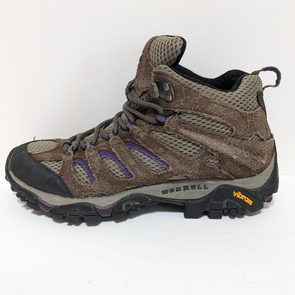 Merrell Women's Moab 2 Hiking Boots Mid Vent Bracken/Purple Size 8.5